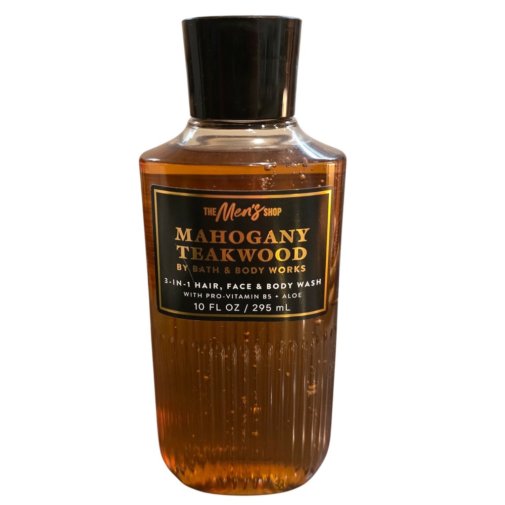 Bath & Body Works Mahogany Teakwood 3-in-1 Wash Mens 10oz Hair Face Body Soap